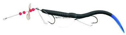 Creme Scoundrel Weedless Worm 6 Black Blue Tail