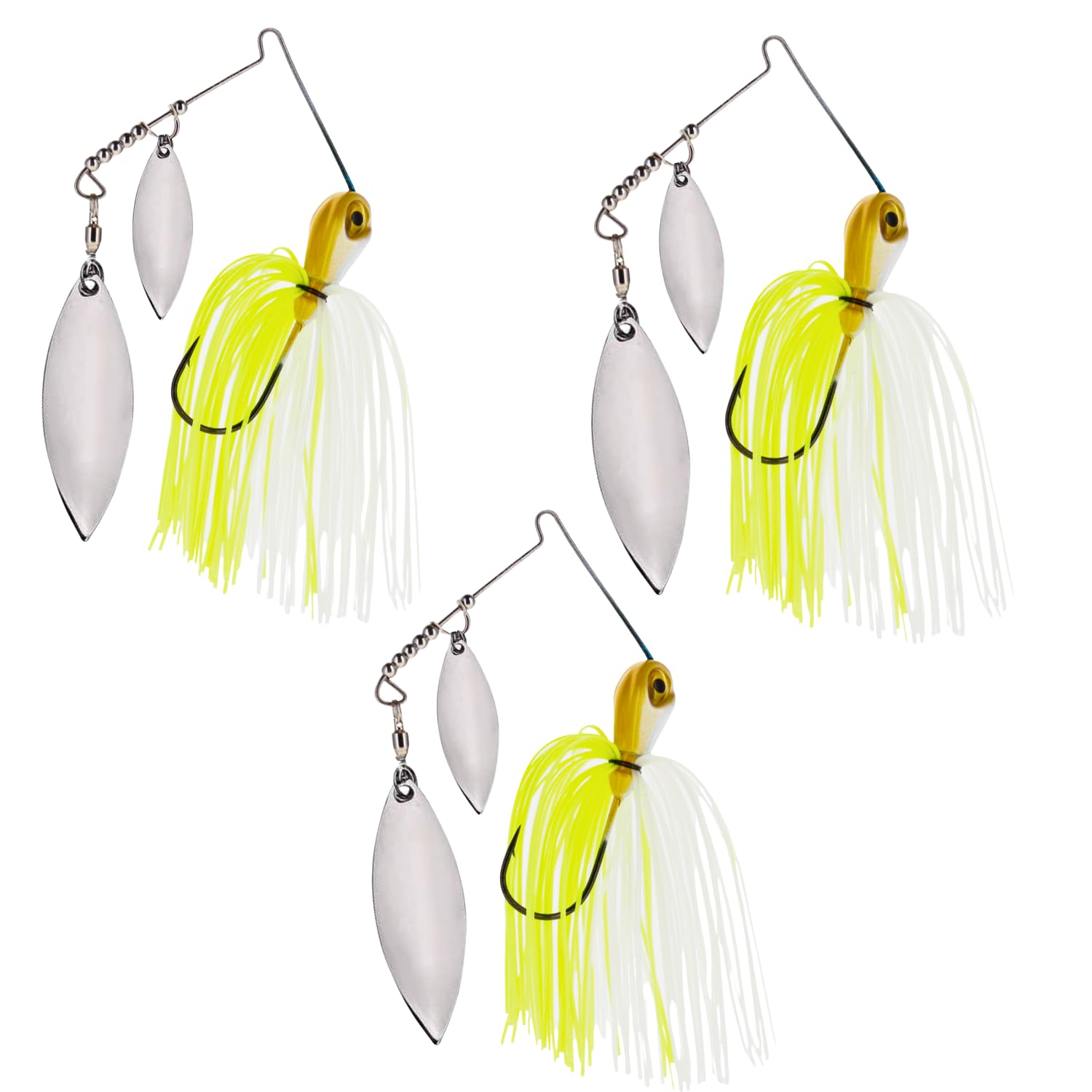 Reaction Tackle Spinner Bait Fishing Lure for Bass Fishing (3-Pack) Also for Trout Pike Salmon Walleye