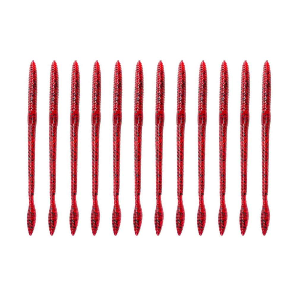 Strike King Lures FIN5-85 KVD Finesse Worm Soft Lure, 5"" Body Length, Red Bug, per 15", one Size