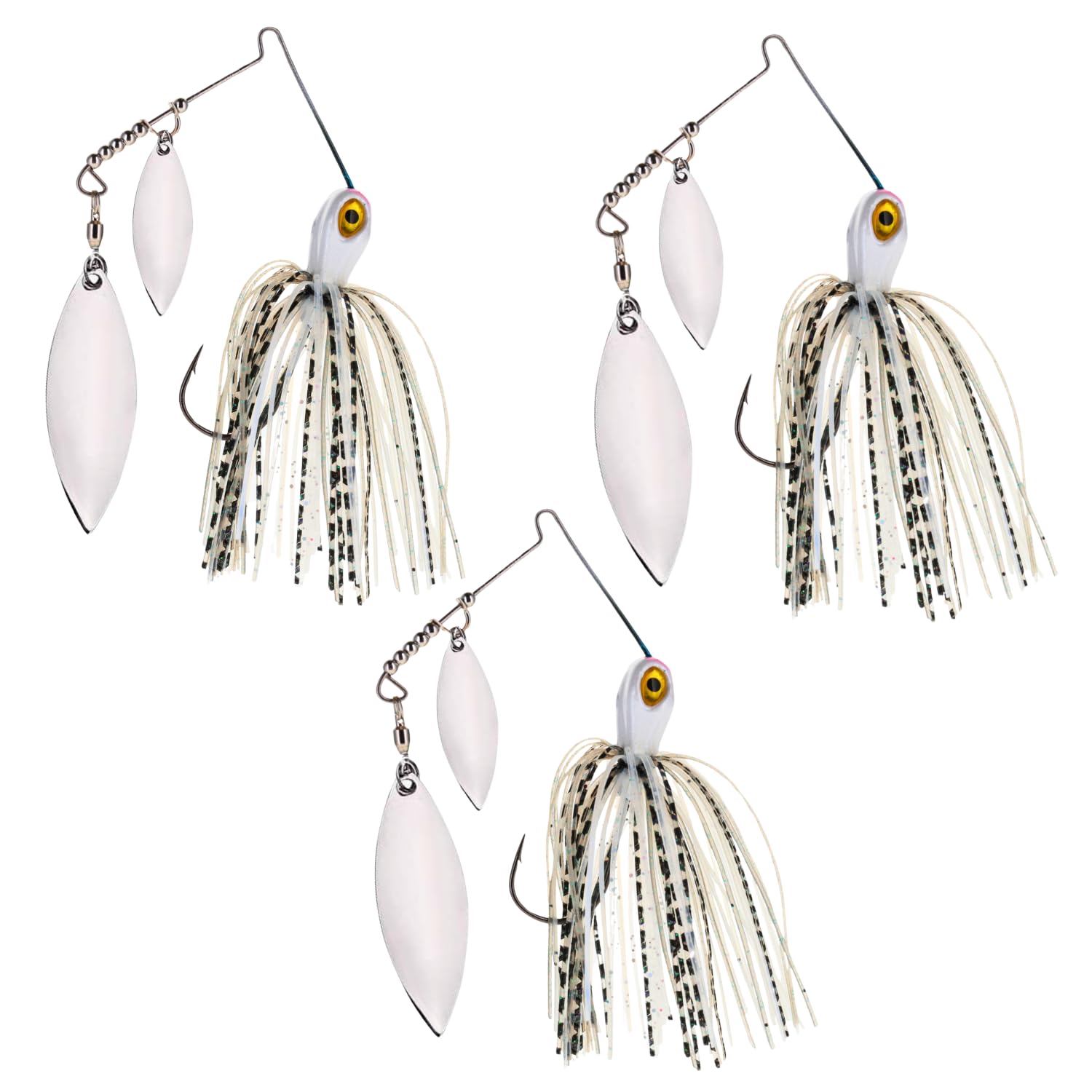 Reaction Tackle Spinner Bait Fishing Lure for Bass Fishing (3-Pack) Also for Trout Pike Salmon Walleye