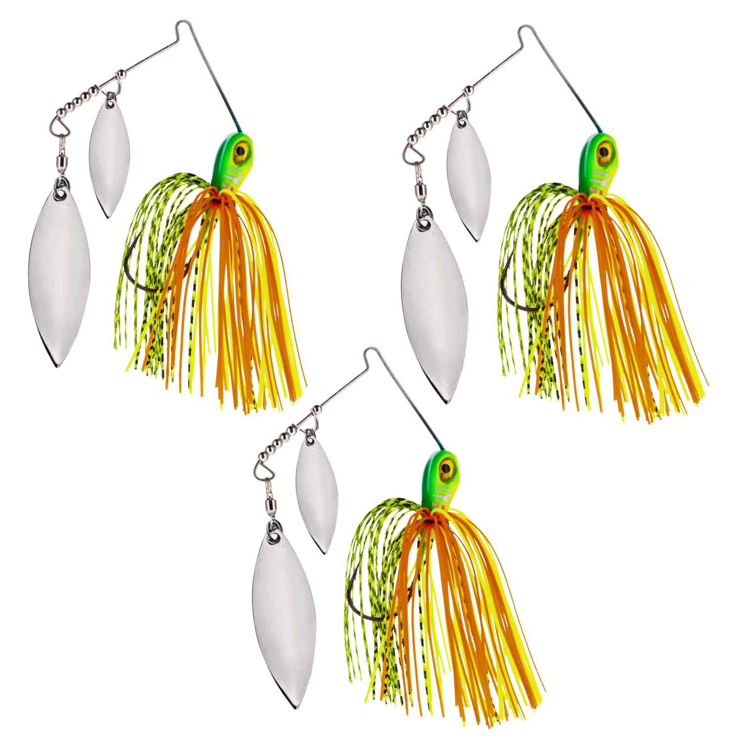 Reaction Tackle Spinner Bait Fishing Lure for Bass Fishing (3-Pack) Also for Trout Pike Salmon Walleye