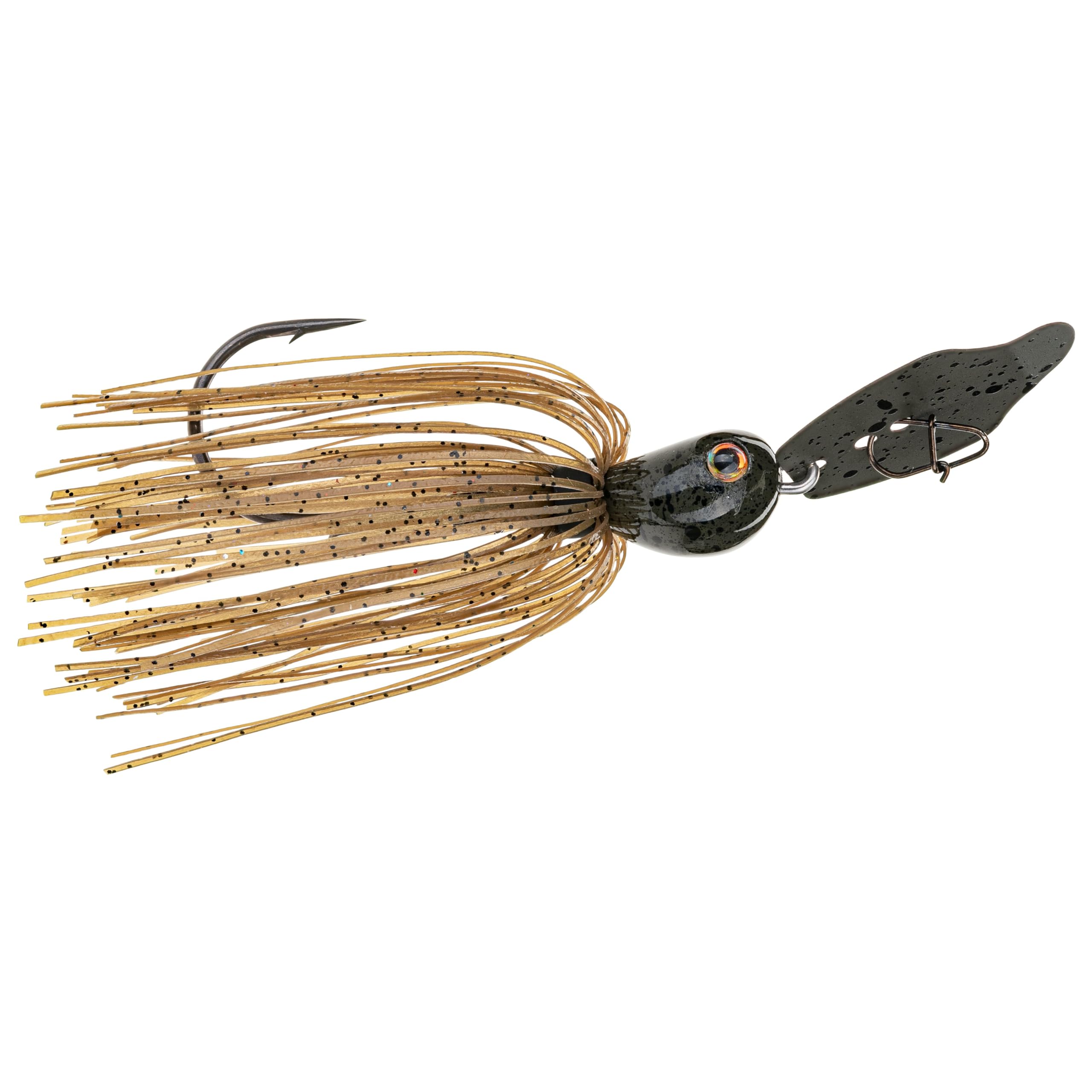 Strike King Thunder Cricket Fishing Lure, Vibrating Swim Jig, Silver Blade, 4/0 Jungle-Style Flipping Hook