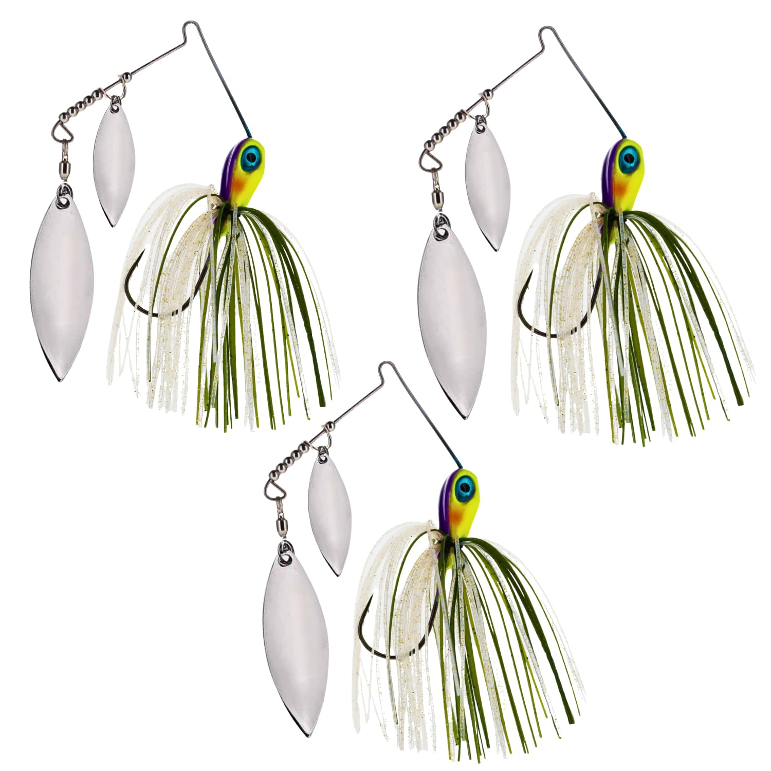 Reaction Tackle Spinner Bait Fishing Lure for Bass Fishing (3-Pack) Also for Trout Pike Salmon Walleye
