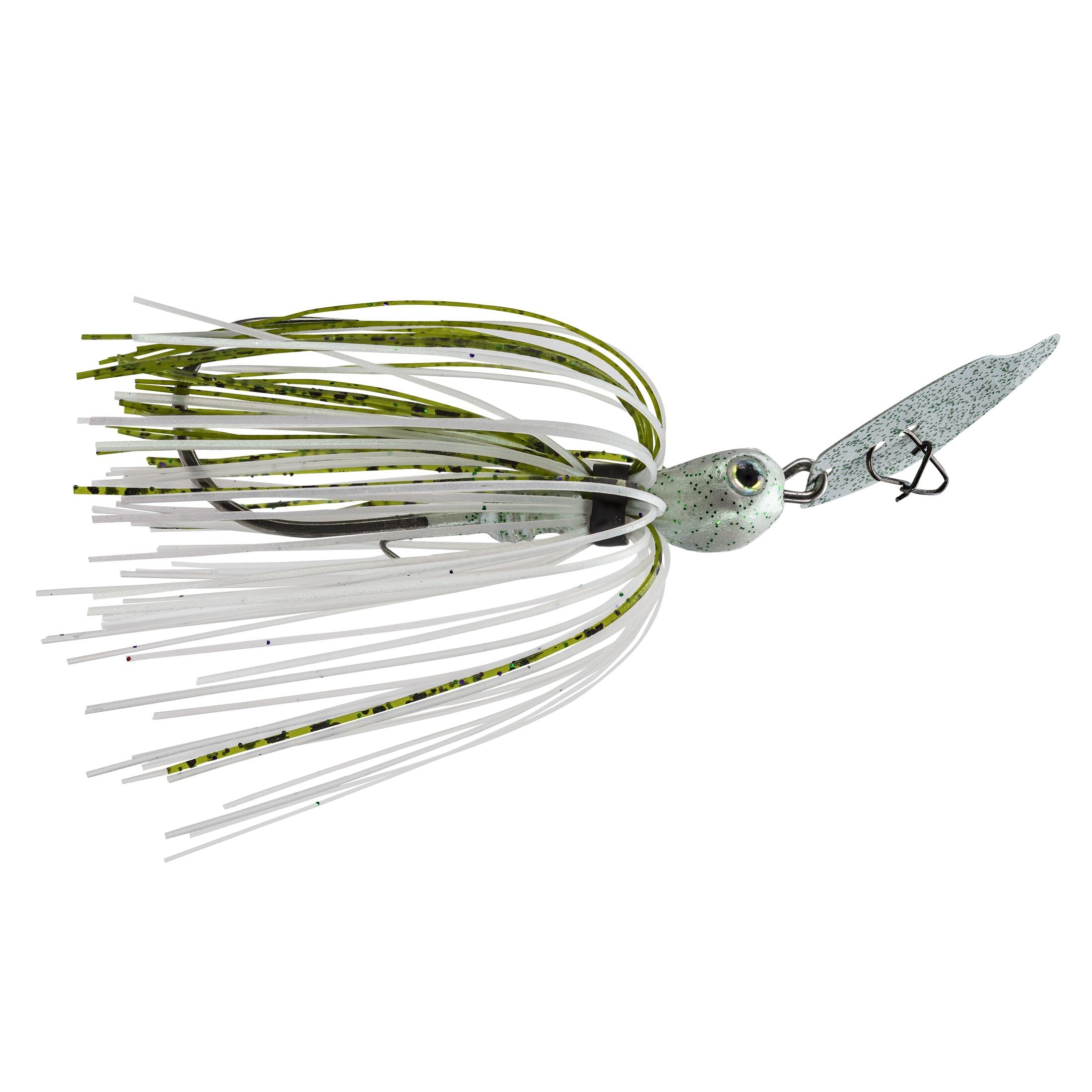 Strike King Thunder Cricket Fishing Lure, Vibrating Swim Jig, Silver Blade, 4/0 Jungle-Style Flipping Hook