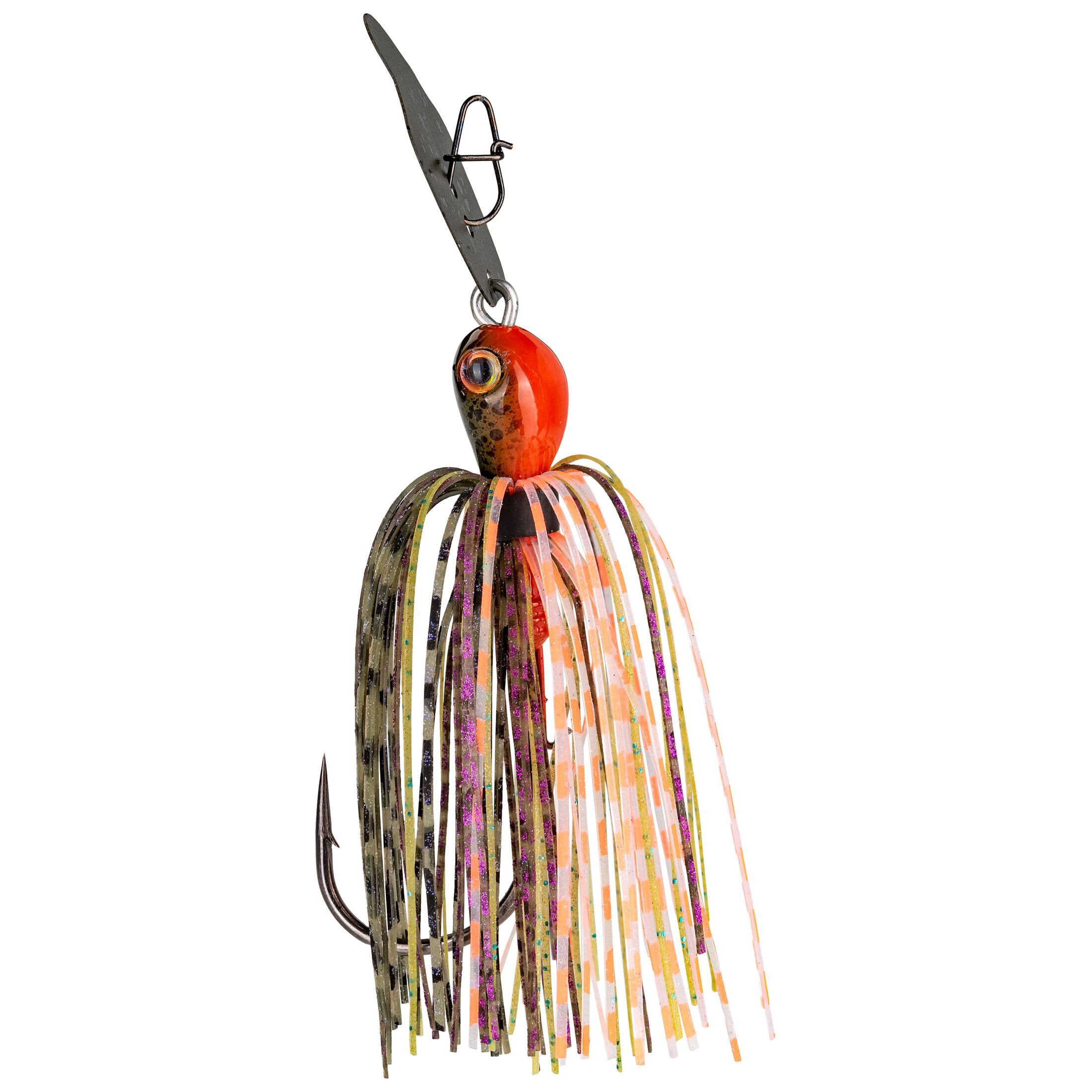 Strike King Thunder Cricket Fishing Lure, Vibrating Swim Jig, Silver Blade, 4/0 Jungle-Style Flipping Hook