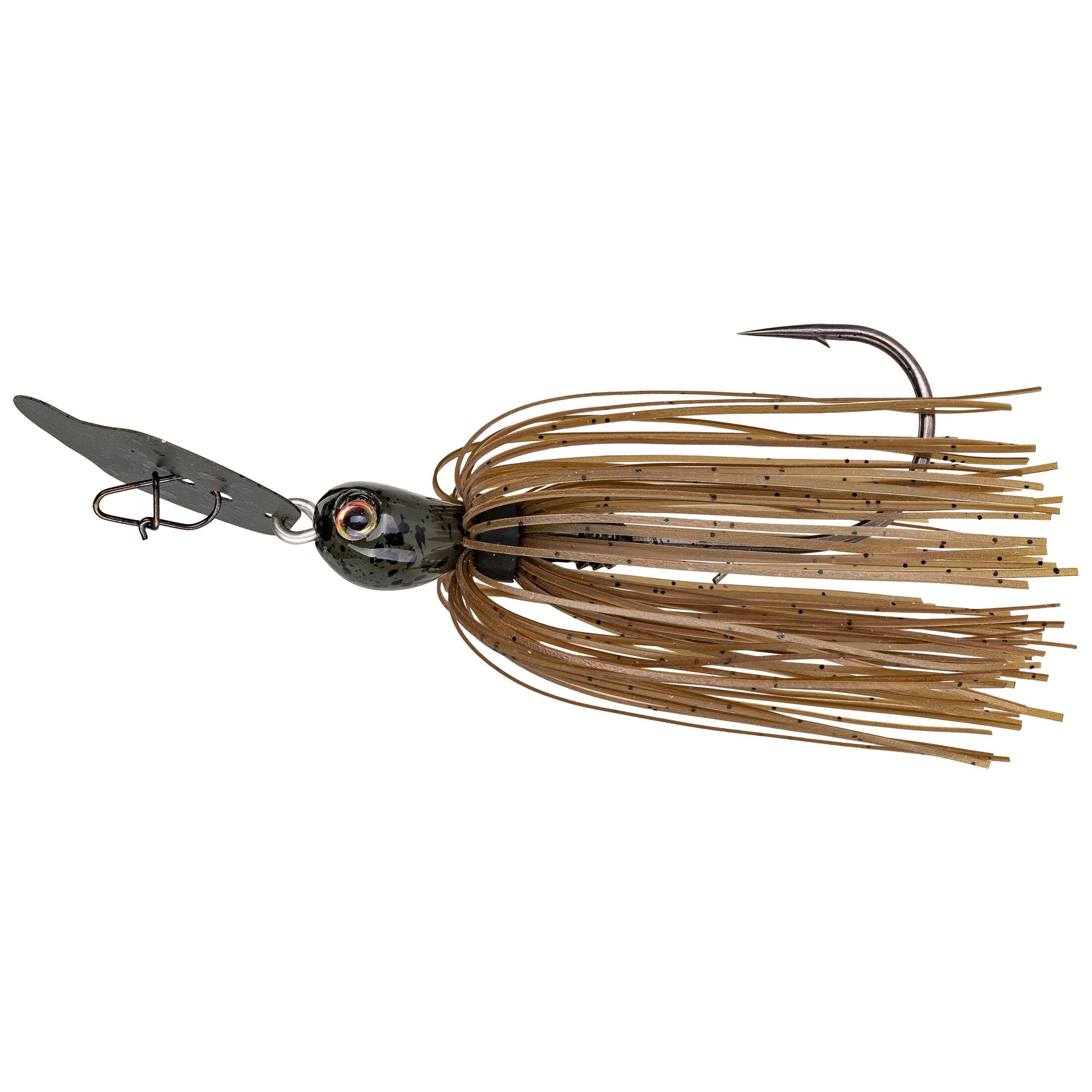 Strike King Thunder Cricket Fishing Lure, Vibrating Swim Jig, Silver Blade, 4/0 Jungle-Style Flipping Hook