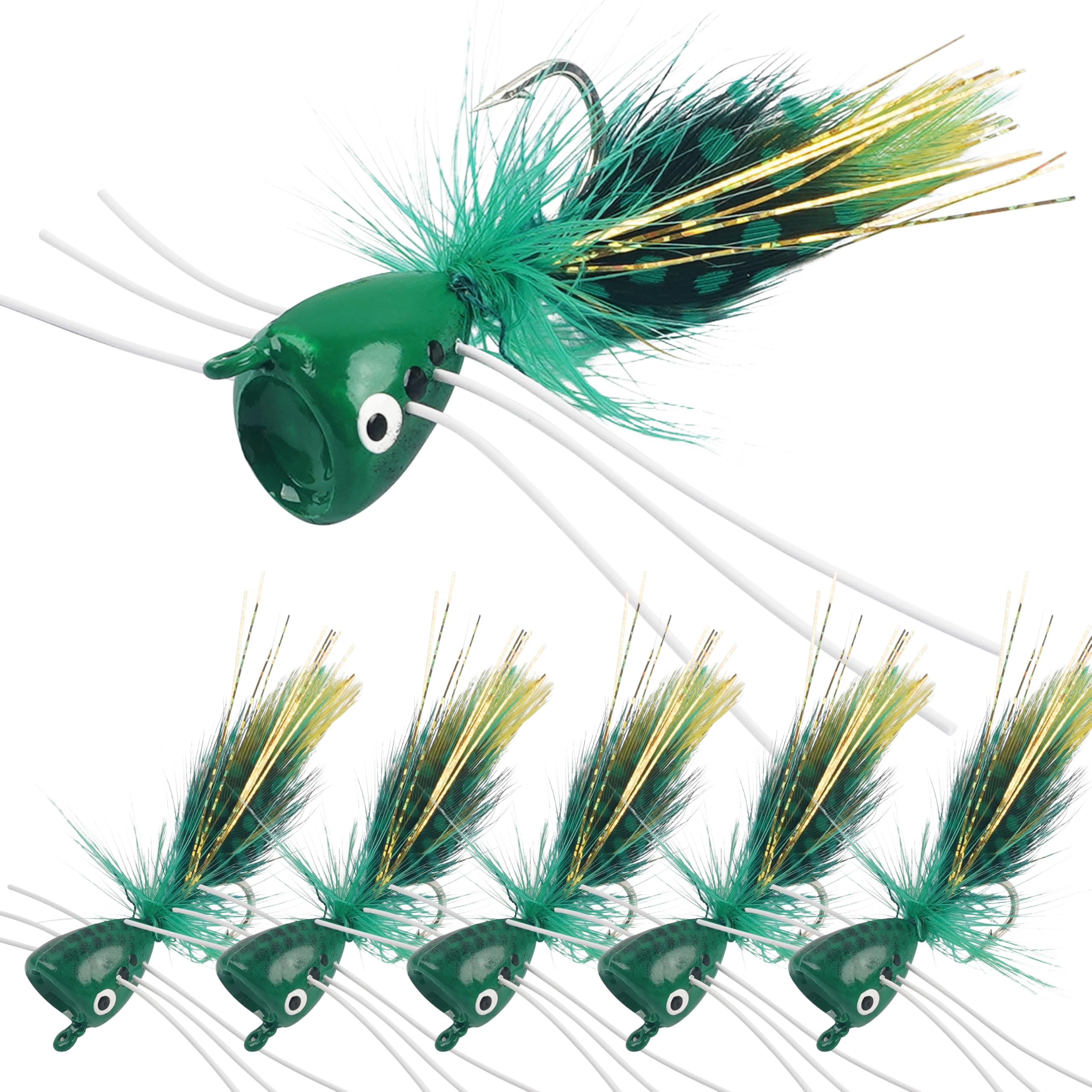 Fly Fishing Popper Flies, Fly Popper Fishing Lures Bass Bluegill Crappie Trout Salmon Panfish Perch Flies Kit for Fly Fishing