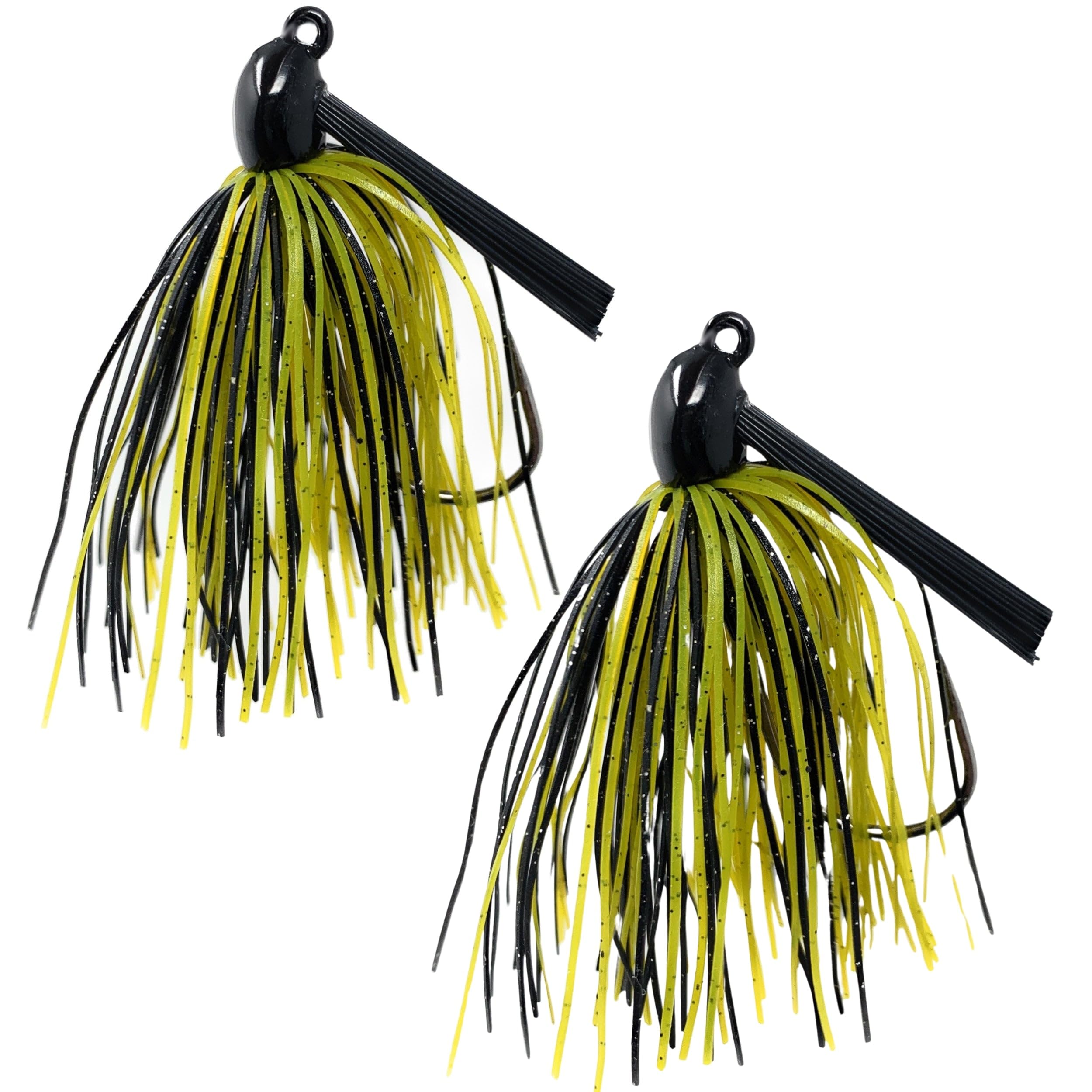Reaction Tackle Tungsten Swim Jig for Bass Fishing - Weedless Design with 97% Pure Tungsten Jig Head and Silicone Skirt - Fishing Tackle for Pike, Walleye and Muskie and More (2-Pack)