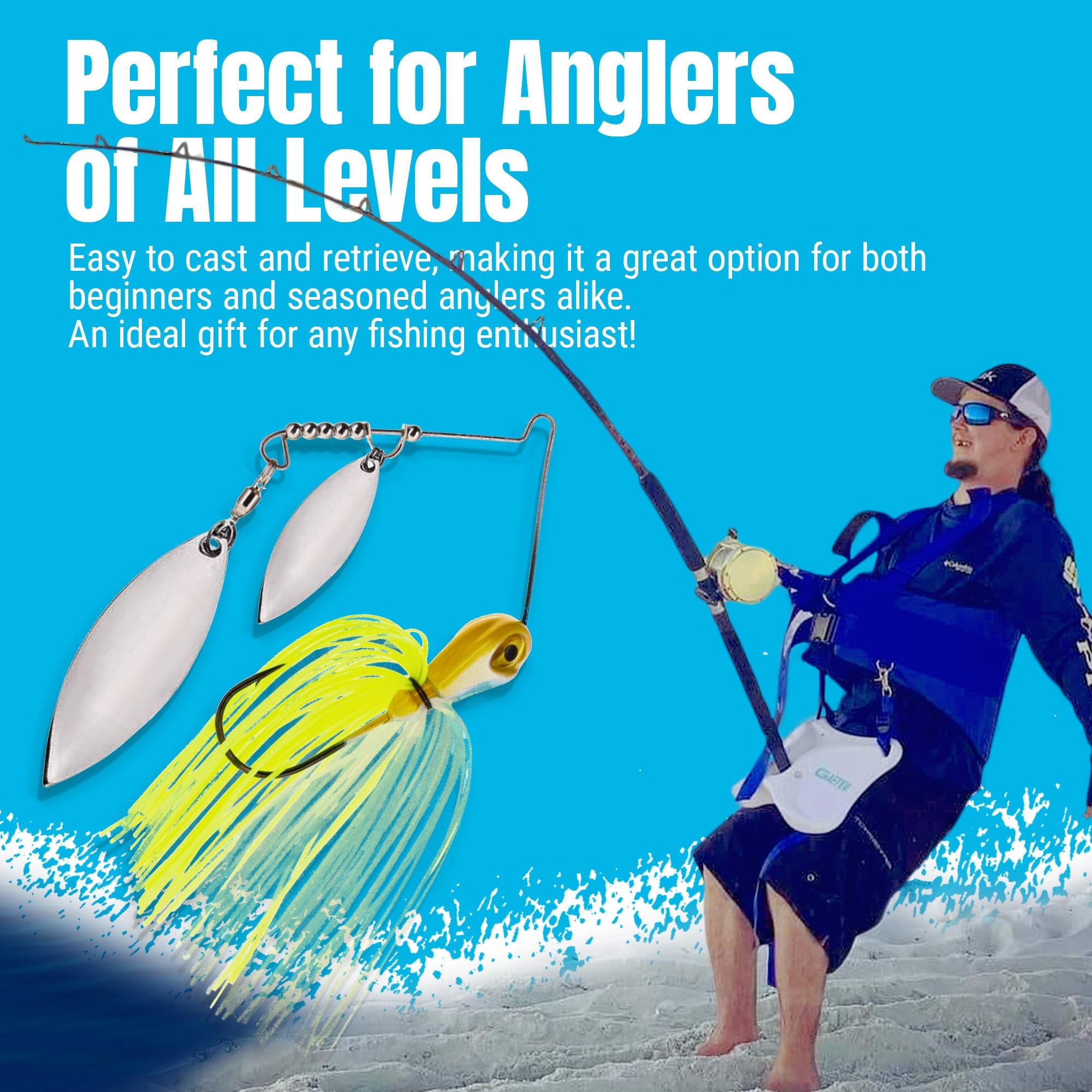 Reaction Tackle Spinner Bait Fishing Lure for Bass Fishing (3-Pack) Also for Trout Pike Salmon Walleye