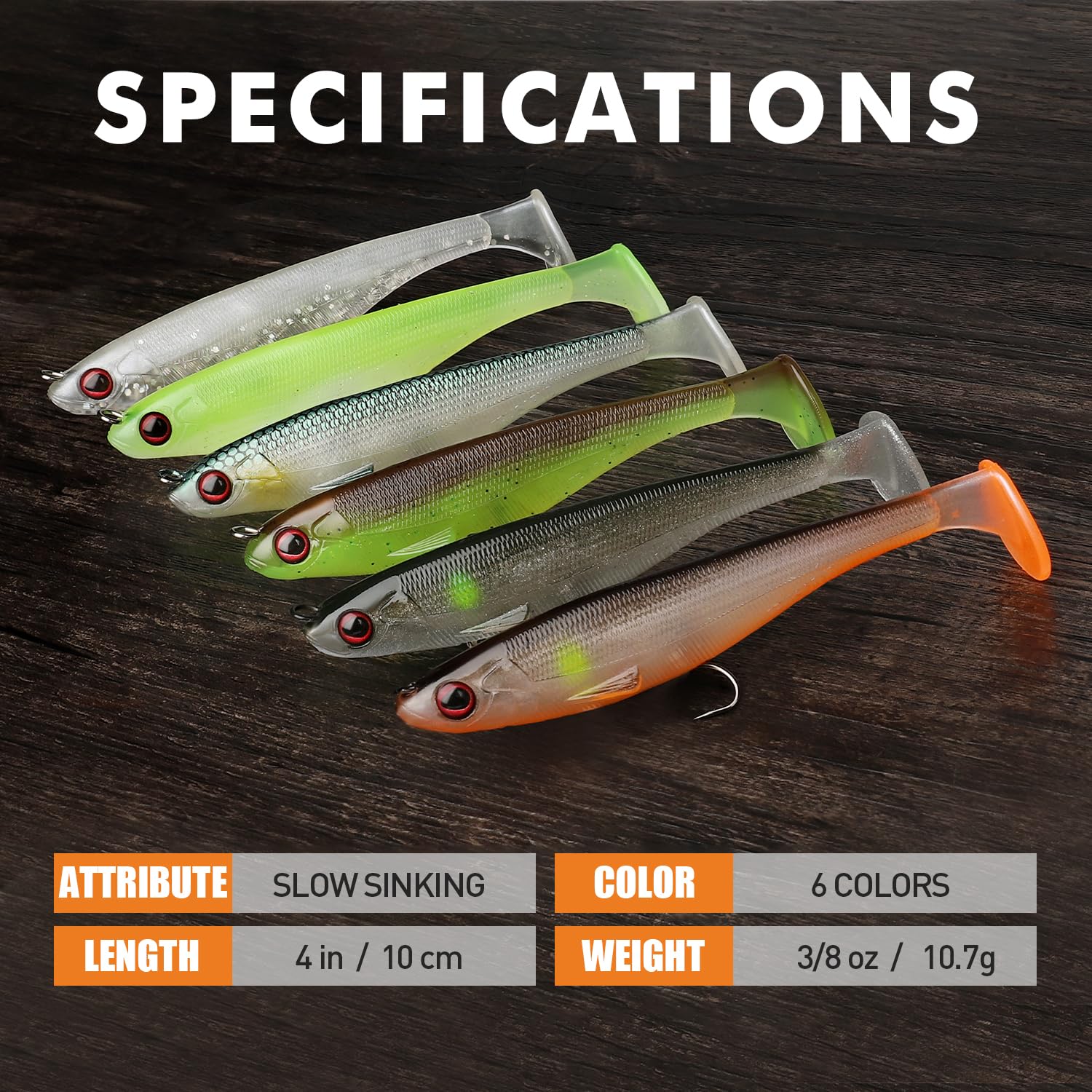 TRUSCEND Easy Catch Pre-Rigged Soft Lures, Unique Vibrating Swim Action and Trembly Sinking Move for More Bites, Amazing Soft Swimbait for Family Fishing, Fishing Lures for Bass Trout Crappie Walleye