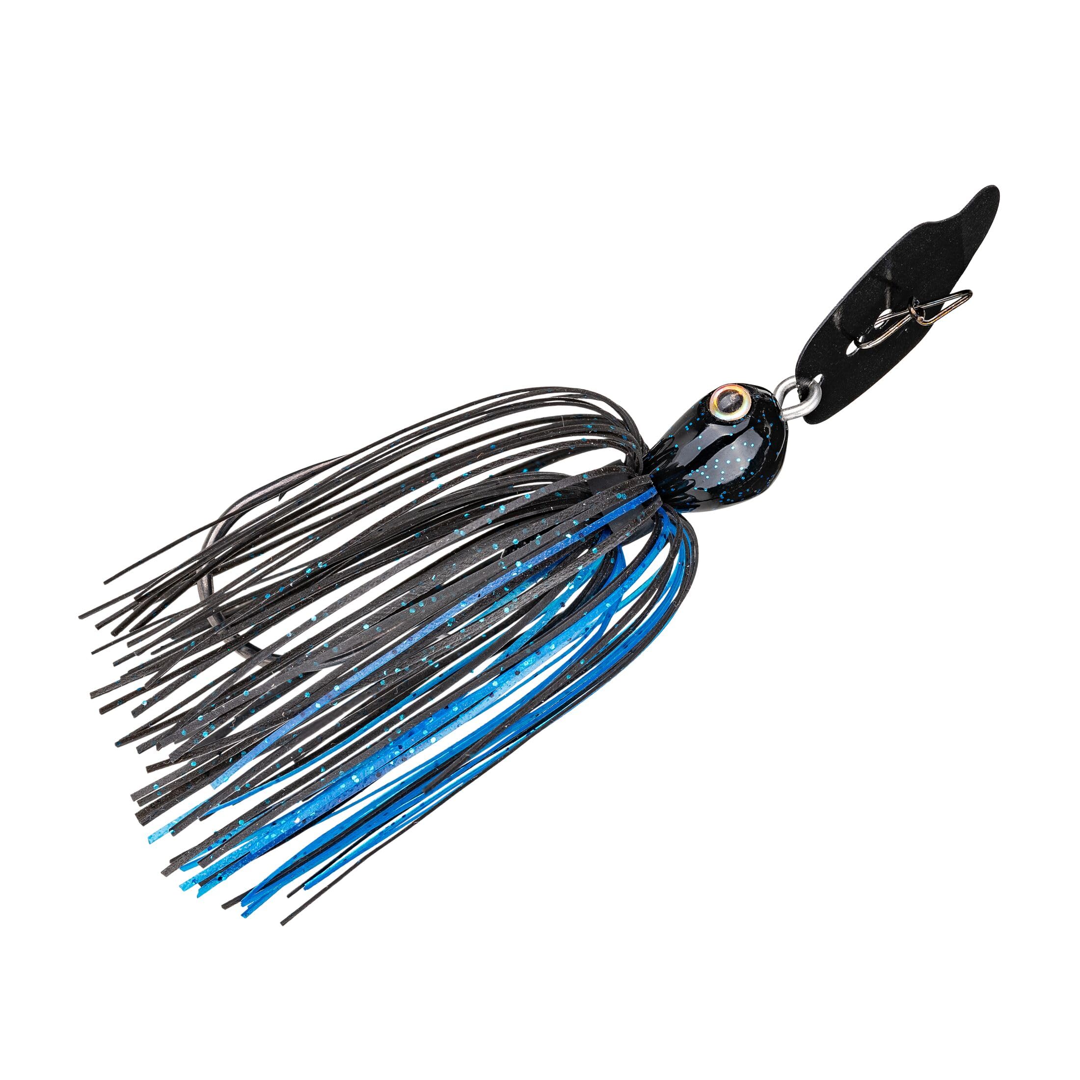 Strike King Thunder Cricket Fishing Lure, Vibrating Swim Jig, Silver Blade, 4/0 Jungle-Style Flipping Hook