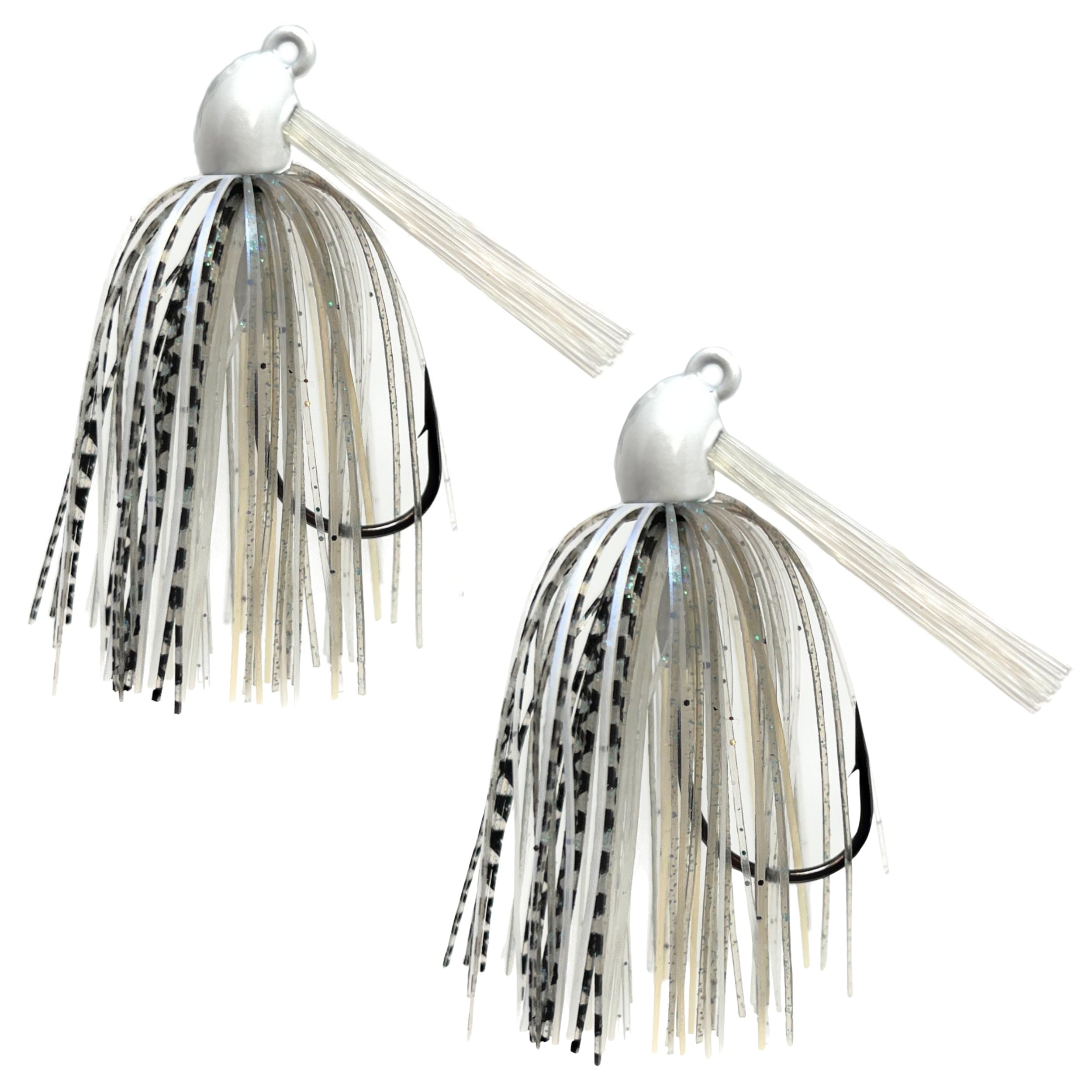 Reaction Tackle Tungsten Swim Jig for Bass Fishing - Weedless Design with 97% Pure Tungsten Jig Head and Silicone Skirt - Fishing Tackle for Pike, Walleye and Muskie and More (2-Pack)