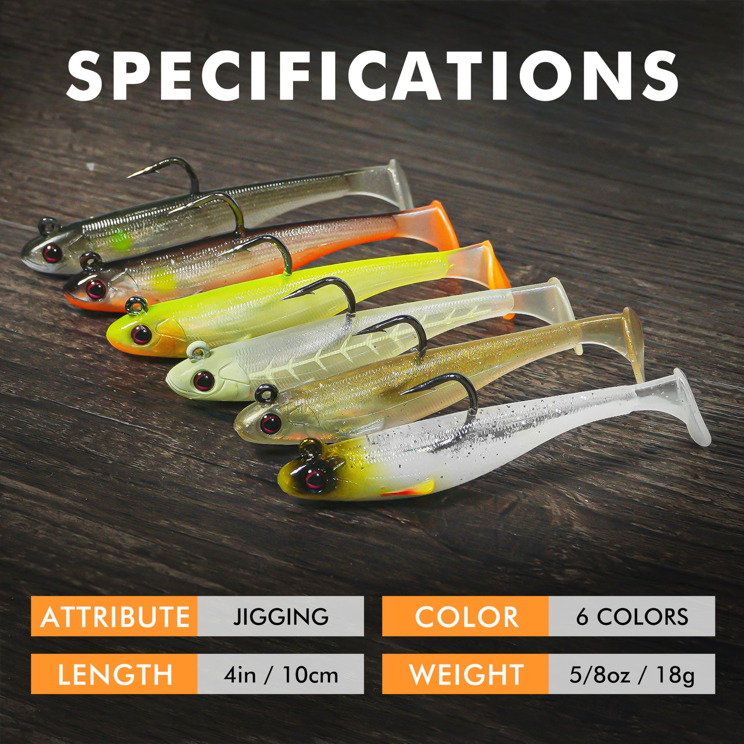 TRUSCEND Easy Catch Pre-Rigged Soft Lures, Unique Vibrating Swim Action and Trembly Sinking Move for More Bites, Amazing Soft Swimbait for Family Fishing, Fishing Lures for Bass Trout Crappie Walleye