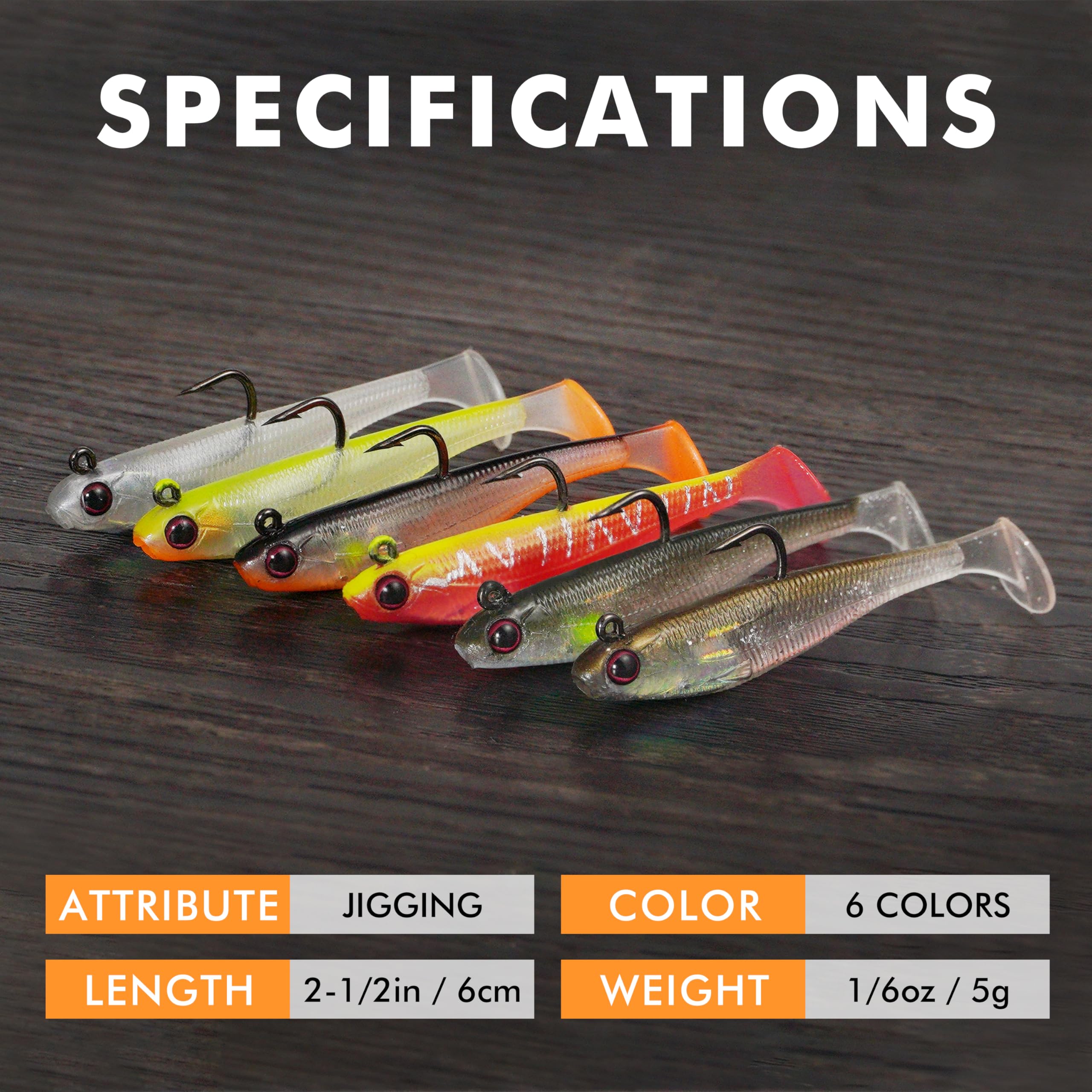TRUSCEND Easy Catch Pre-Rigged Soft Lures, Unique Vibrating Swim Action and Trembly Sinking Move for More Bites, Amazing Soft Swimbait for Family Fishing, Fishing Lures for Bass Trout Crappie Walleye