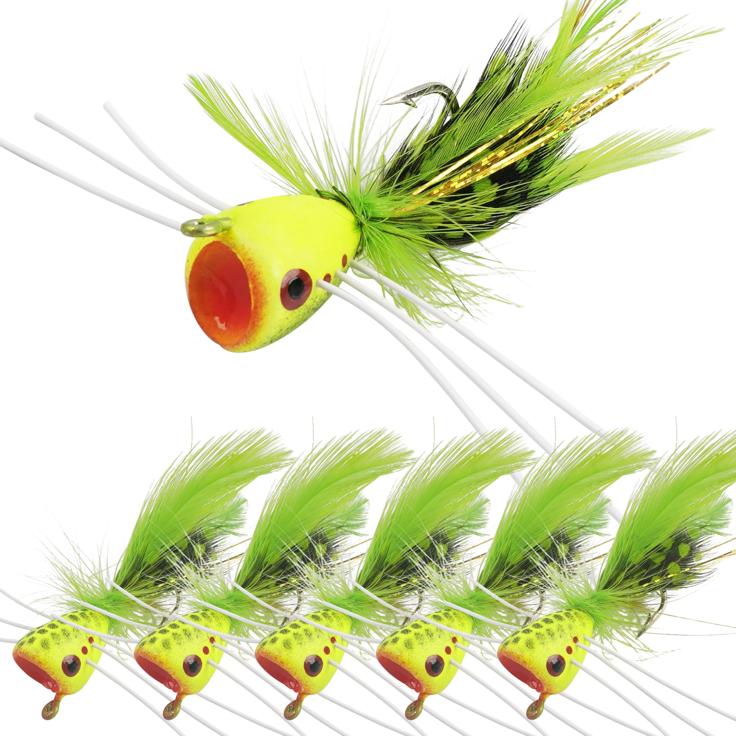 Fly Fishing Popper Flies, Fly Popper Fishing Lures Bass Bluegill Crappie Trout Salmon Panfish Perch Flies Kit for Fly Fishing