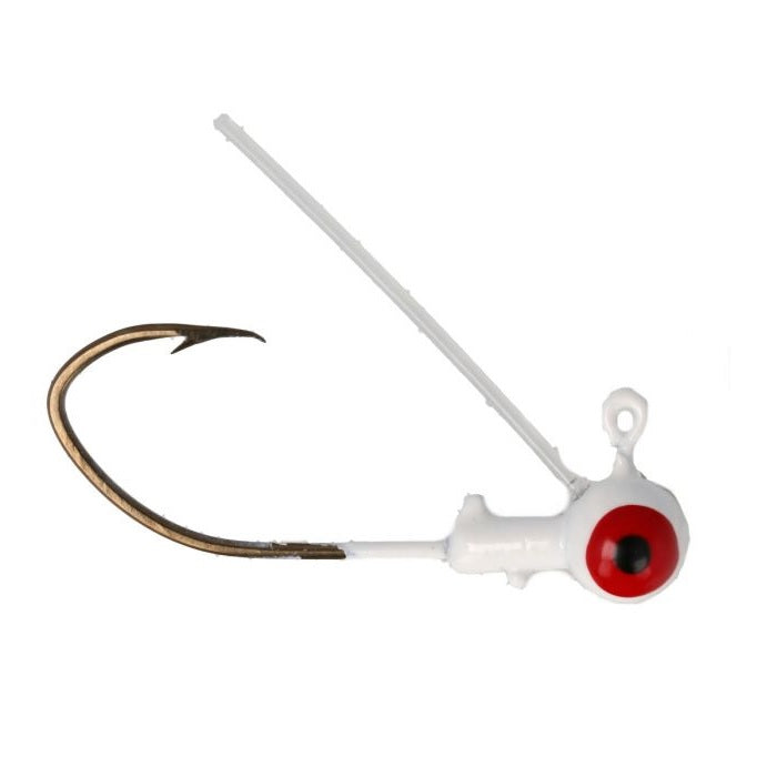 Eagle Claw Pro-V Weedless Ball Jig Head 1/32 6ct White