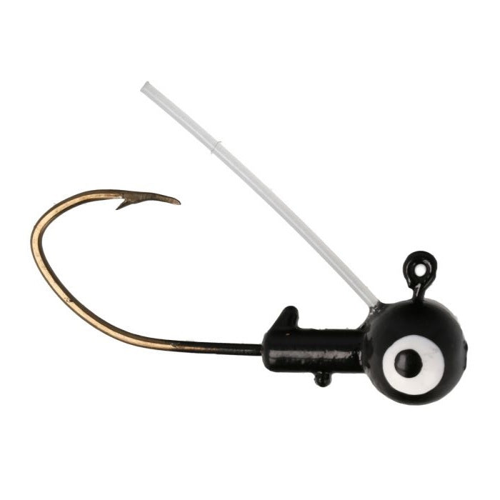 Eagle Claw Pro-V Weedless Ball Jig Head 1/8 6ct Black